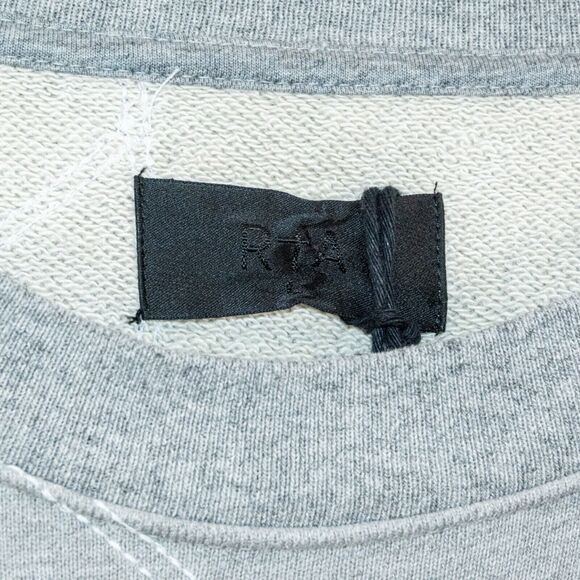 RtA Brand French Terry Crew Sweatshirt Layered sleeves in Heather Gray size L - Picture 2 of 9